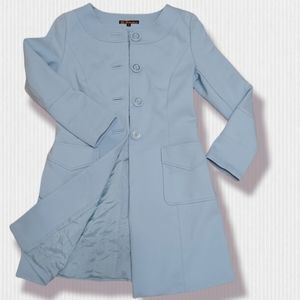 Jackie O' style coat. Powder Blue. Like new. S